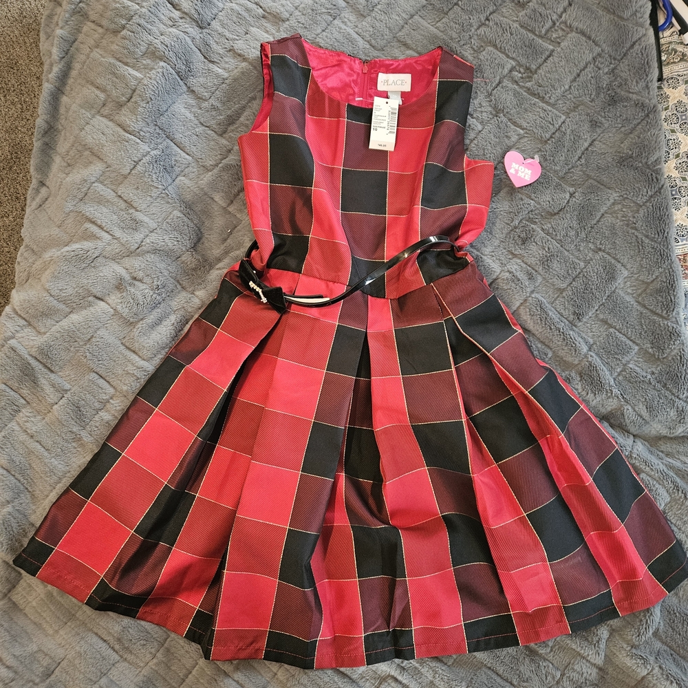 Nannette Red and Black Plaid Kids Dress